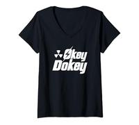 Womens Okey Dokey Radioactive Radiation Nuclear Fallout V-Neck T-Shirt