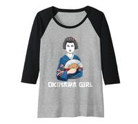 Womens Okinawa Girl Geisha Japan Raglan Baseball Tee
