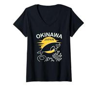 Women's Okinawa Japan Sunset V-Neck T-Shirt