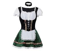 Women's Oktoberfest German Bar Maid Girl Beer Festival Fancy Dress Heidi Long Costume, Adult Vintage Cosplay Dress Up Costumes, Fancy Dress Beer Outfit, Traditional Dirndl Dress