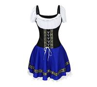 Women's Oktoberfest German Bar Maid Girl Beer Festival Fancy Dress Heidi Long Costume, Adult Vintage Cosplay Dress Up Costumes, Fancy Dress Beer Outfit, Traditional Dirndl Dress