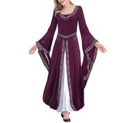 Women's Oktoberfest Maid Costume Dress,Dress Traditional German Beer Festival French Fancy Dress Girls Pink Outfit Womens Bavarian Blue Cosplay Oktoberfest Beer Carnival (Purple,L)