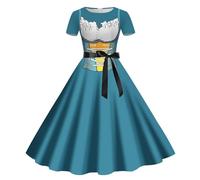 Women's Oktoberfest Outfit Adult Ladies Dress Bavarian Beer Girl Floral Costume Women Traditional Carnival Party Halloween Costumes Blue