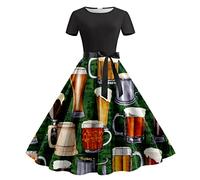 Women's Oktoberfest Outfit Carnival Dirndl German Beer Bavarnian Dress Maid Costume Halloween Stage Green
