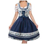 Women's Oktoberfest Outfit German Beer Bavarnian Dress Traditional Puff Short Sleeve Halloween Costumes for Womens, Adult Up Costumes, Novelty Fancy Dirndl Dress