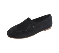 Women's Oktoberfest Suede Slip-On Flat Boat Shoes, black, 8.5 UK