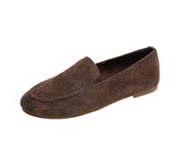 Women's Oktoberfest Suede Slip-On Flat Boat Shoes, brown, 9 UK