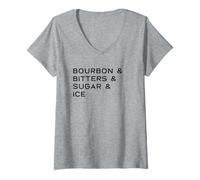 Womens Old Fashioned Ingredient List for Bourbon Cocktail Drinkers V-Neck T-Shirt