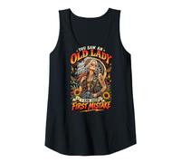 Women's Old Lady First Mistake Biker Woman Humor for Grandma Tank Top