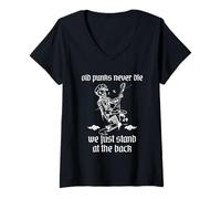 Women's Old Punks Never Die We Just Stand At The Back V-Neck T-Shirt
