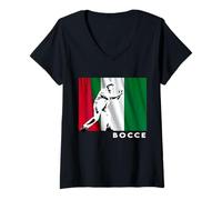 Womens Old School Bocce Boccia Lawn Bowling Italian Boule Masters V-Neck T-Shirt
