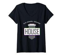 Womens Old School Chicago House V-Neck T-Shirt