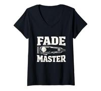 Women's Old School Classic Distressed Fade Master Skilled Barber V-Neck T-Shirt