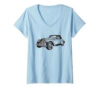 Womens Old School Muscle: Vintage Muscle Car Classic Car V-Neck T-Shirt