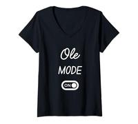 Womens Ole Mode On Name V-Neck T-Shirt