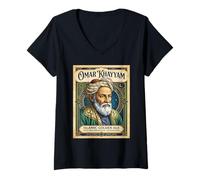 Womens Omar Khayyam - Islamic Golden Age Scientist Science History V-Neck T-Shirt