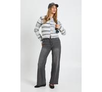 Womens Ombre Knit Crop Boxy Fit Jumper - Grey - L, Grey