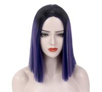 Women's Ombre Short Bob Wig Short Straight Hair Heat Resistant for Cosplay Daily Party(Purple)