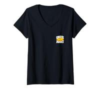 Women's Omelette Minimalist Badge Patch V-Neck T-Shirt