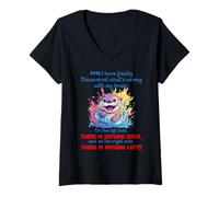 Womens Omg i have finally discovered what's wrong with my brain V-Neck T-Shirt