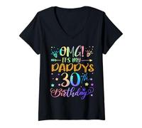 Womens OMG It's My Daddy's 30th Birthday Sweet 30 Years Old V-Neck T-Shirt