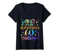 Womens OMG It's My Lil Brother's 60th Birthday Sweet 60 Years Old V-Neck T-Shirt