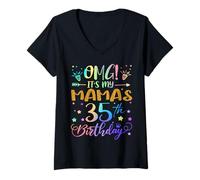 Womens OMG It's My Mama's 35th Birthday Sweet 35 Years Old V-Neck T-Shirt