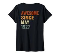 Women's (ON Back) Retro Since May 1927 99 Years Old 99th Birthday V-Neck T-Shirt