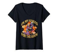 Womens On My Knees for The Goon Funny Crab Rangoon V-Neck T-Shirt
