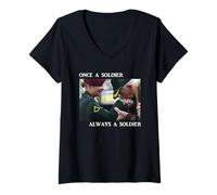 Women's Once A Soldier Always A Soldier V-Neck T-Shirt