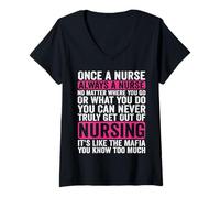 Womens Once Nurse Always A Nurse Where You Go & What You Do - Nurse V-Neck T-Shirt