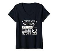 Womens Once You Start Rolling There's No Stopping for House Painter V-Neck T-Shirt