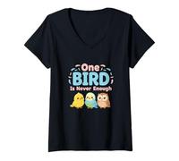 Womens One Bird is Never Enough Birdwatching Nature Wildlife Lovers V-Neck T-Shirt