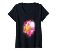 Womens One Chicken Nuggets Howling at The Moon Pink Moon V-Neck T-Shirt
