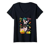Women's One Cute Nurse Easter Bunny Cane Corso Colorful Eggs Basket V-Neck T-Shirt