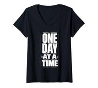 Women's One Day At A Time V-Neck T-Shirt