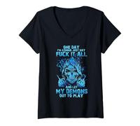 Womens One Day I'm Gonna Just Say Fuck It All V-Neck T-Shirt