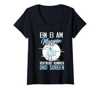 Womens One Egg in The Morning Chicken Coop Farm Rooster Funny Chicken V-Neck T-Shirt