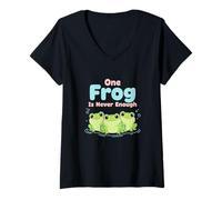 Womens One Frog is Never Enough Amphibian Nature Lover V-Neck T-Shirt