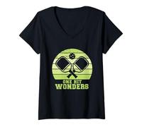 Womens One Hit Wonders Funny Pickleball Team Pickleball Matching V-Neck T-Shirt