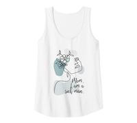 Womens One Line Art Woman Flowers - Mom I Am A Rich Man Feminism Tank Top