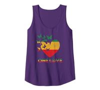Womens One Love Butterfly Rasta Reggae Peace Rastafari Roots Heat Tank Top