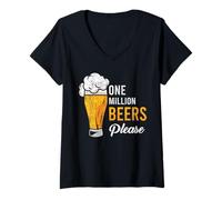 Women's One Million Beers Please Funny Drinking V-Neck T-Shirt