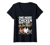 Womens One More Chicken Funny Chicken Farmer Quote V-Neck T-Shirt