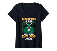 Womens One Option A Day Keeps The Day Job Away Trader Stock Market V-Neck T-Shirt