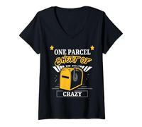 Women's One Parcel Short of Crazy Funny Postal Carrier V-Neck T-Shirt