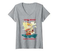 Women's One Piece Going Merry Vintage Poster V-Neck T-Shirt