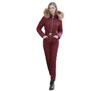 Womens One Piece Ski Suit Jumpsuit Outdoor Snowsuit Windproof Waterproof Breathable Winter Warm Ski Jumpsuit Hooded Snowboard Suit Outdoor Sports Overall Snowboarding Coat (M)