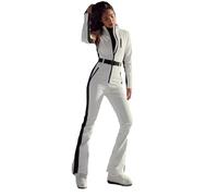 Womens One Piece Ski Suit, Womens Ski Jumpsuit Slim Tall, Stylish Slim Fit Snowsuit Minimalist Solid Colours Snowsuit Windproof And Waterproof Overalls Outdoor Casual Snowboard Suits