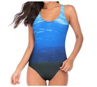 Women's One Piece Swimsuit Square Neck Tummy Control Swimwear Bathing Suit Tummy Control Swimming Costume UK Sale Clearance